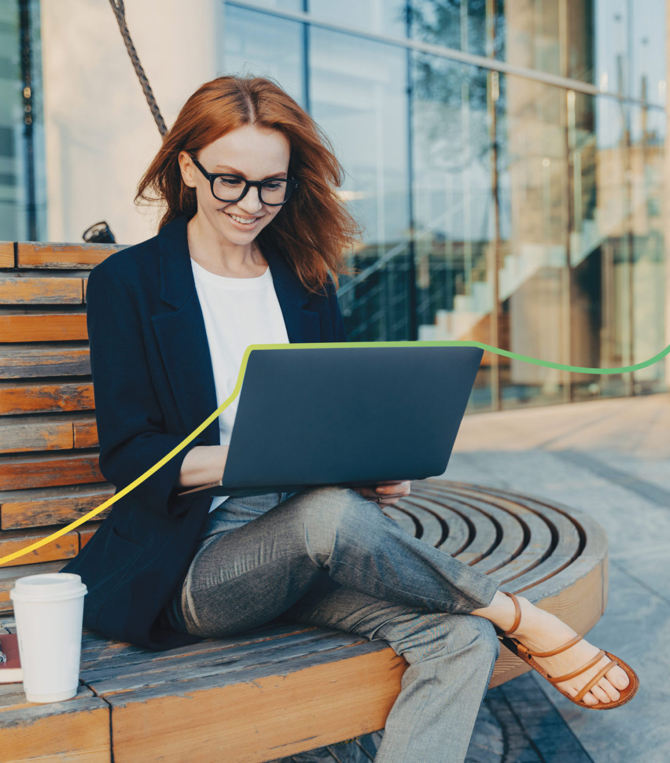 Business woman on a laptop
